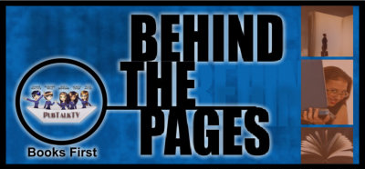 Behind the Pages PubTalkTV banner graphic