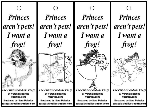 The Princess and the Frogs downloadable bookmarks to color with fun facts about frogs