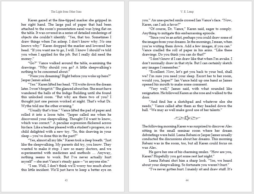 Book interior formatting for The Light from Other Suns by V.E. Lemp