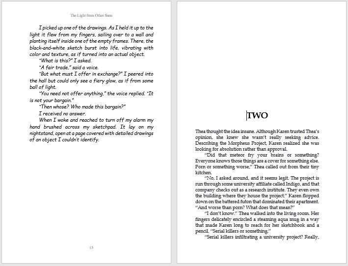 Book interior formatting for The Light from Other Suns by V.E. Lemp