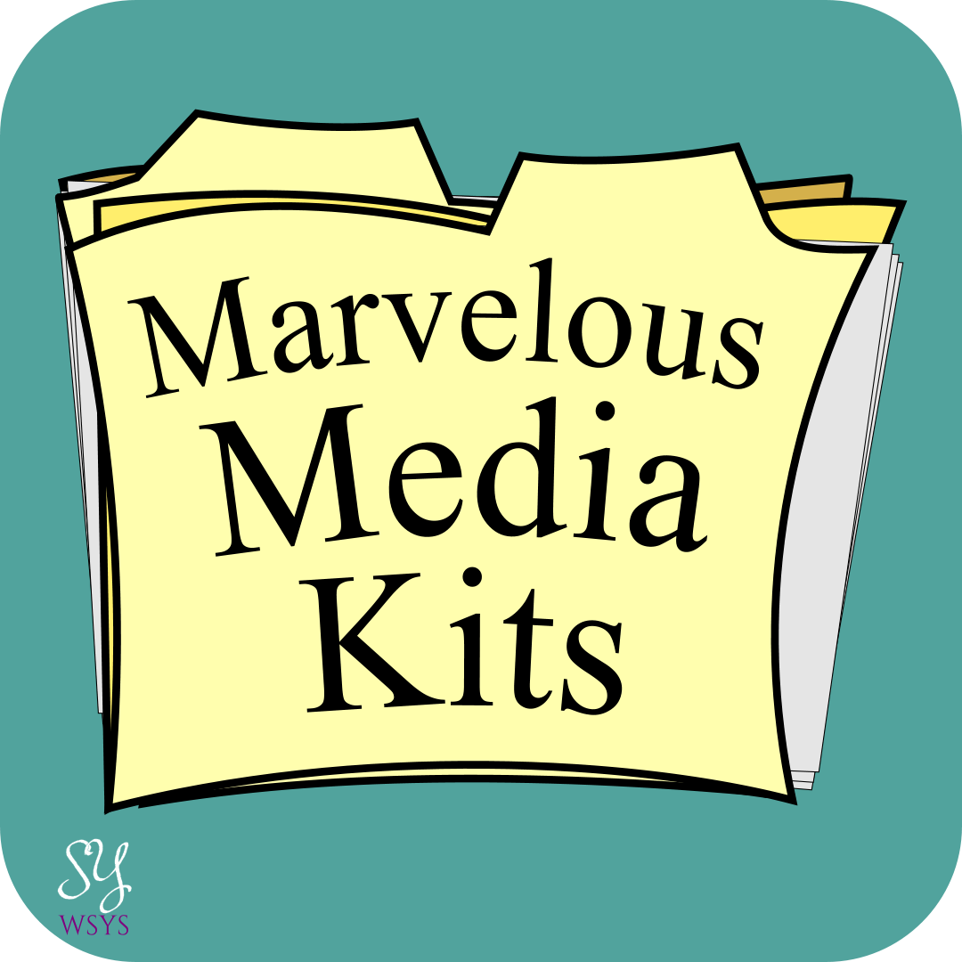 image of yellow file folders with the words marvelous media kits