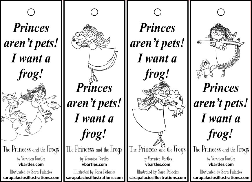 The Princess and the Frogs downloadable bookmarks to color with fun facts about frogs