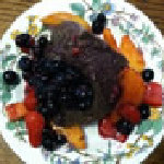 Chocolate Souffle with Berries