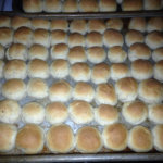 tray of garlic bread rolls